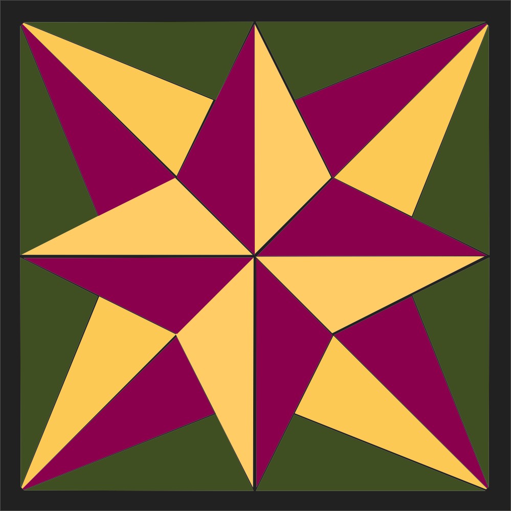 image of quilt block called Shadow Star